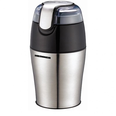 Rasnita de cafea Heinner, 150 W, 50 g, carcasa inox/plastic, Argintiu/Negru foto