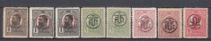 ROMANIA 1919 LP 71 I CAROL I SUPRATIPAR P.T.T.F.F. HARTIE ALBA+GRI+RANVERSAT MNH