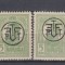 ROMANIA 1919 LP 71 I CAROL I SUPRATIPAR P.T.T.F.F. HARTIE ALBA+GRI+RANVERSAT MNH