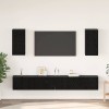 Dulap pentru TV pe Perete Pe perete Stejar negru Lemn compozit, DKD Home Decor