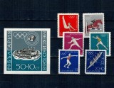Bulgaria 1968 - Jocurile Olimpice, sport, serie si colita neuzata