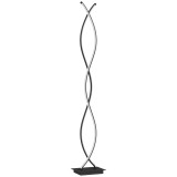 HOMCOM Lampă de Podea LED Spirală Dublă Negru Metal 120cm