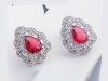 Cercei din argint Beautiful Red Heart arg197, Argintboutique