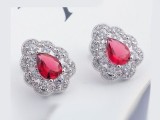 Cercei din argint Beautiful Red Heart arg197, Argintboutique