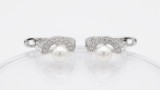 Cercei Argint 925 cu Perla si Zirconiu, Tortita Englezesc, 10mm, Atribute: Femei, atcom