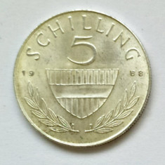 AUSTRIA 5 SCHILLING 1968 ARGINT AUNC