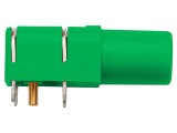 Soclu Banană Verde 4mm 24A 1kV Aurit PCB Poliamidă