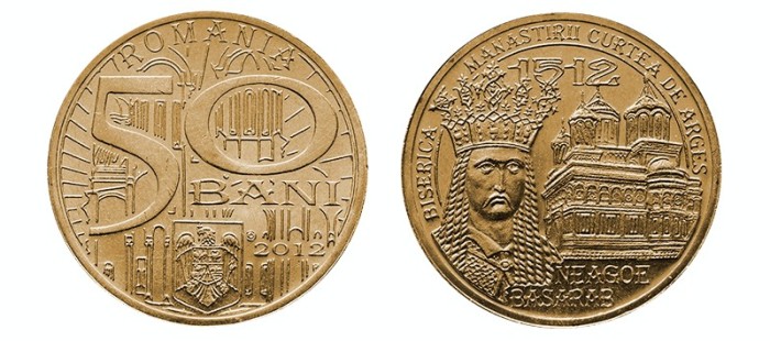 SV * Romania 50 BANI 2012 * DOMNITORUL NEAGOE BASARAB * UNC din fasic