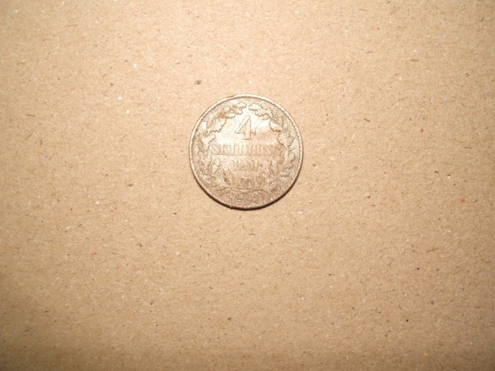 DANEMARCA 4 SKILLING 1854 ARGINT