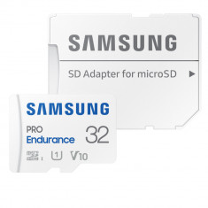 Card microSDHC 32 Gb, Samsung Pro Endurance, U1, V10, 100 30 Mb s, cu adaptor