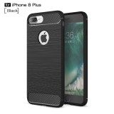 Husa TPU OEM Carbon pentru Apple iPhone 7 Plus / Apple iPhone 8 Plus, Neagra