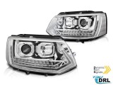 Set de faruri tuning potrivit pentru VW T5 2010-2015 cu baza cromata, stanga si dreapta Performance AutoTuning
