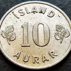 Moneda 10 AURAR - ISLANDA, anul 1962 * cod 334 = A.UNC