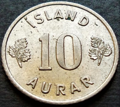 Moneda 10 AURAR - ISLANDA, anul 1962 * cod 334 = A.UNC foto