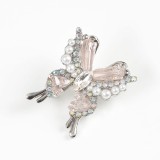 Brosa martisor fluture decorat cu pietre si perle