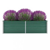 Strat inaltat gradina Gossi, otel galvanizat, 160x40x45cm, verde, jardiniera legume, flori, ierburi