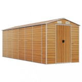 Cumpara ieftin Sopron de gradina, maro deschis, 191x555x198 cm otel galvanizat