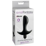 Dop Anal Vibrant Justforme Fantasy, Silicon, 8cm, Unisex, Stimulare Anala, Negru