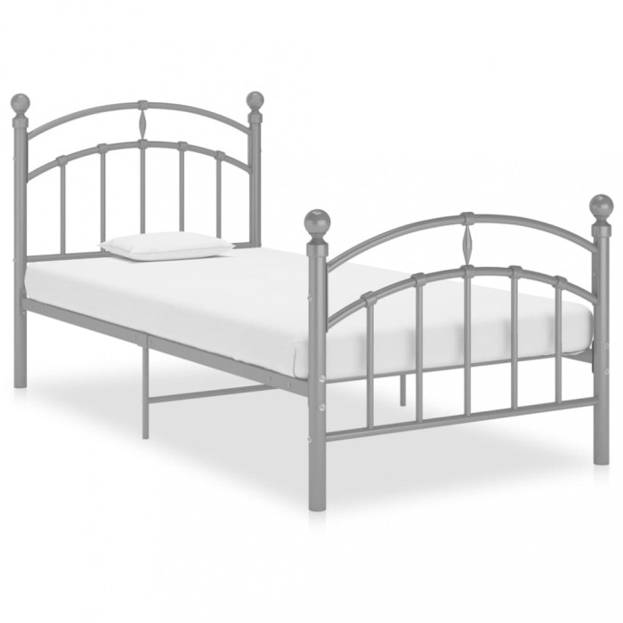 vidaXL Cadru de pat, gri, 100x200 cm, metal 324972