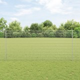 VidaXL gard din s&acirc;rmă sudată cu 10 posturi U argintiu 1.4x10 m oțel