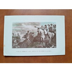 Napoleon Bonaparte in batalia de la Heilsberg, reproducere tip carte postala, dupa un tablou de la Versailles