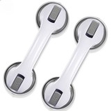 Set de 2 bare de sprijin pentru baie cu ventuza de aspiratie, maner de siguranta pentru baie, ABS