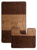 Set 2 Covorase Baie Model Sariyer 2518, Marimi 50 x 80 40 x 50 cm, Maro, Antiderapant, Antialergic, Polipropilena