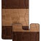 Set 2 Covorase Baie Model Sariyer 2518, Marimi 50 x 80 40 x 50 cm, Maro, Antiderapant, Antialergic, Polipropilena