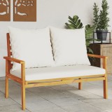 Cumpara ieftin Banchetă de grădină cu pernă, 120 cm, lemn masiv de acacia