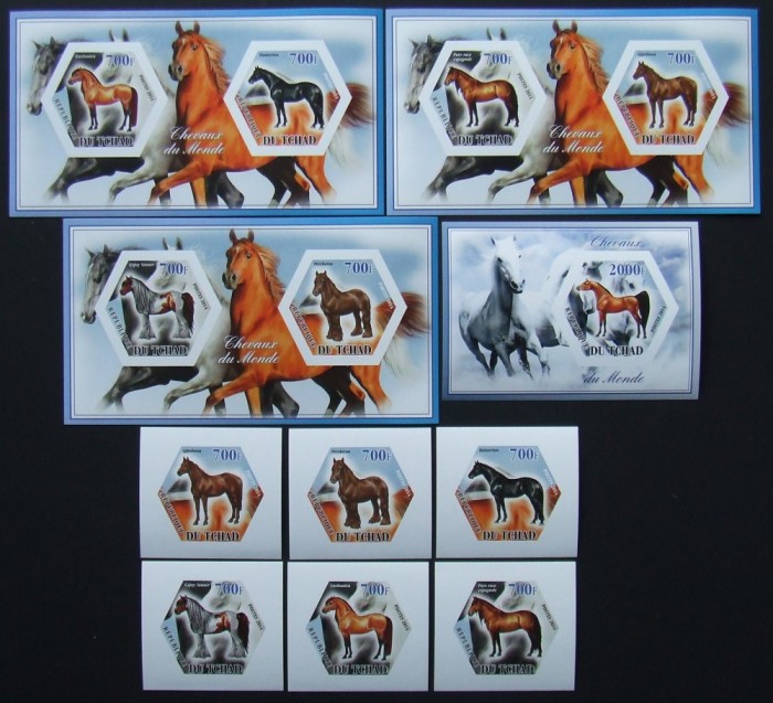 R.DU TCHAD-RASE DE CAI-SET 6 V.+4 S/Sh.NEOBLITERATE-NEDANTELATE-MNH** - EP 055