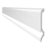 Plinta parchet polimer dur Wood Class Brilant Led PPBR100C, alb, 2200 x 100 x 16 mm