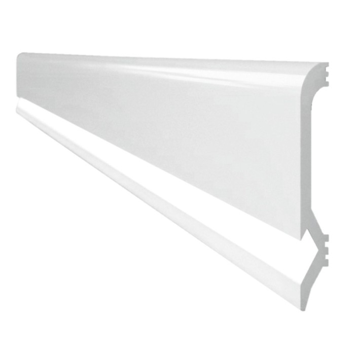 Plinta parchet polimer dur Wood Class Brilant Led PPBR100C, alb, 2200 x 100 x 16 mm
