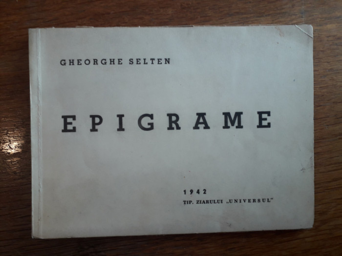 Epigrame - Gheorghe Selten (autograf) / C15G