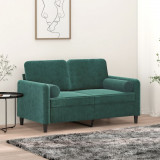 Gossi perne decorative, 2 buc., verde inchis, &Oslash;15x50 cm, catifea