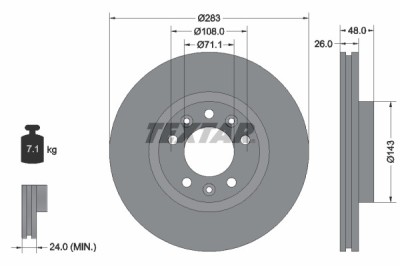 TEXTAR 92232503 PRO Disc frana foto