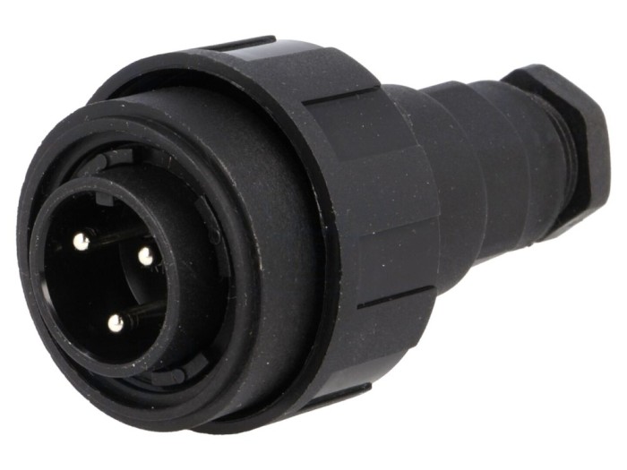 Conector circular 3-pini IP68 filet interior