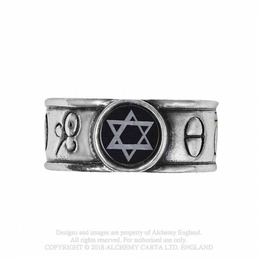 Inel simboluri alchemice, steaua lui David, Principia Alchemystica | arhiva  Okazii.ro