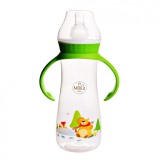 Biberon cu tetina si manere Ursul pacalit de vulpe pentru +3 luni Baby, 250ml, Minut