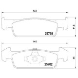 Placute frana Dacia Logan 2 10.12-, Logan Mcv 2 02.13-, Sandero 2 10.12-; Renault Logan/Stepway 2 (L8) 09.12-, Fata, BREMBO