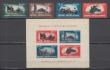 ROMANIA 1948 LP 245 LP 246 MUNCA IN COMUNICATII SERIE+COLITA NEDANTELATA MNH