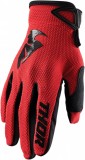 Manusi Moto Cross Thor Sector Rosii, Marimea XL, Material Elastic, Inchidere Velcro, Palma Perforata