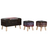 Cumpara ieftin Set de Cufere Home ESPRIT Maro Multicolor Poliuretan Lemn Vintage 70 x 40 x 45 cm (3 Unități)