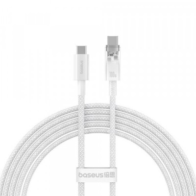 Cablu Date si Incarcare USB-C - USB-C Baseus Explorer, 100W, 2m, Alb P10319703221-01 foto