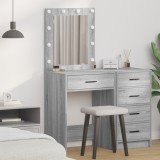 vidaXL Masa de toaletă cu lumini LED, gri sonoma, 50x41x135 cm
