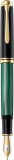 STILOU SOUVERAN M1000 B PENITA AUR 18K+ACCESORII PLACATE AUR NEGRU/VERDE