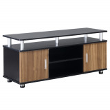 Mobilier Suport TV HOMCOM pana la 55 inchi cu Dulapioare si Etajere, Dulapior pentru Salon si Sufragerie din Lemn si Aluminiu, 120x40x52.2cm