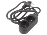 Prelungitor 2 Prize PVC Negru 1,5m 16A