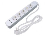 Prelungitor alimentare 3 prize PVC alb, PLASTROL