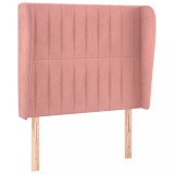 Cumpara ieftin Tablie de pat cu aripioare, roz, 103x23x118/128 cm, catifea