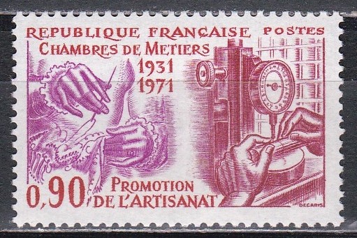 Franta 1971-40 de ani de la prima reuniune a Asoc. Breslelor Meșteșugurilor,MNH